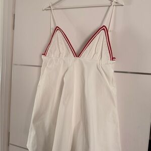 Zara White and Red Mini Dress